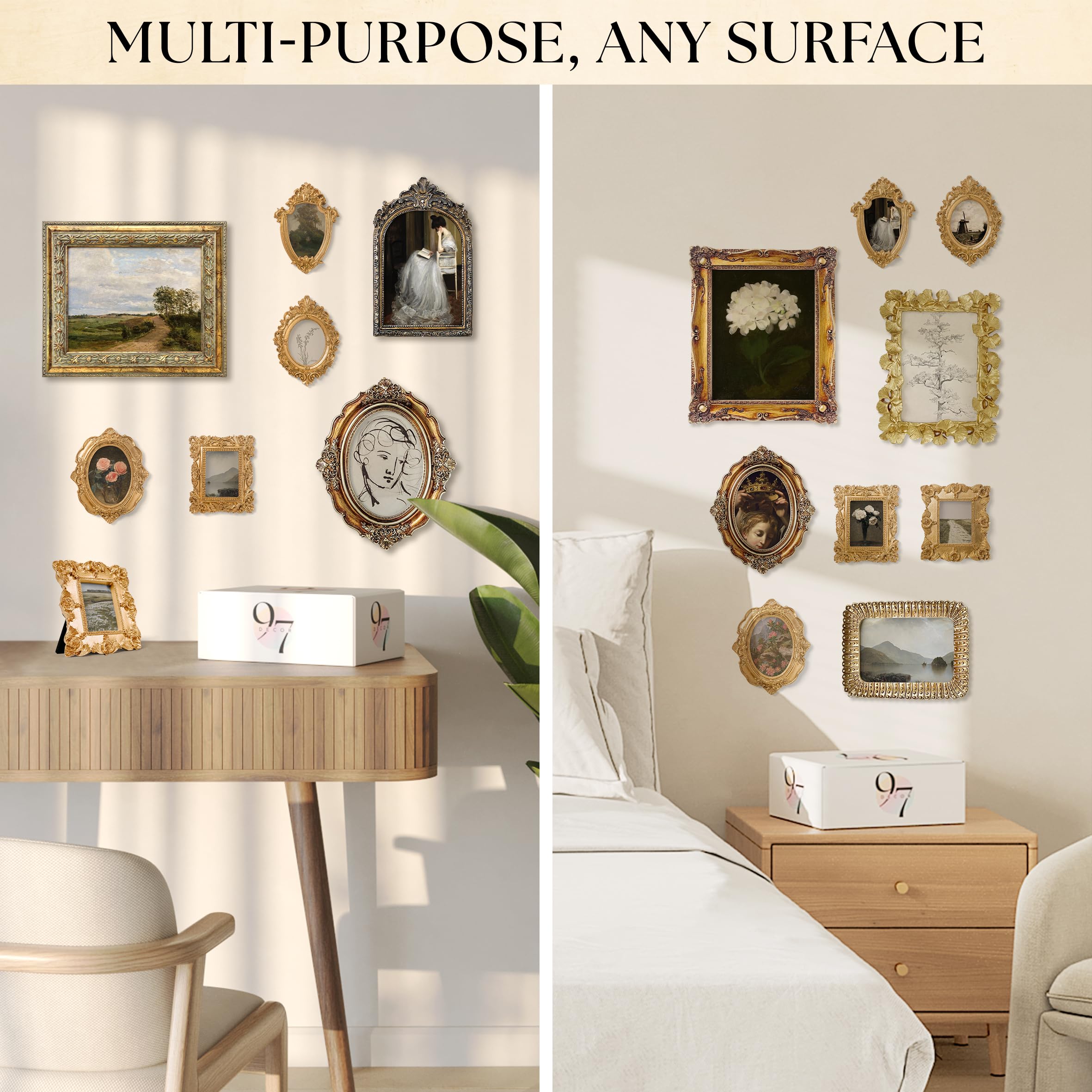 Amazon.com - 97 Decor Small Gold Picture Frames Set - 5 Pcs